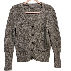 Marled‎ Reunited Clothing Womens XS Gray Brown Chunky Knit Button Front Cardigan